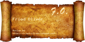 Fried Olivér névjegykártya